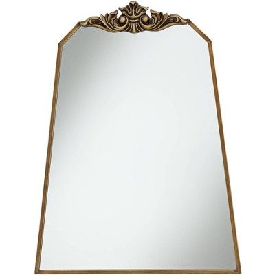 Noble Park Crown Top Vanity Wall Mirror Vintage Gold Geometric Metal Frame 25 3/4" Wide for Bathr... | Target