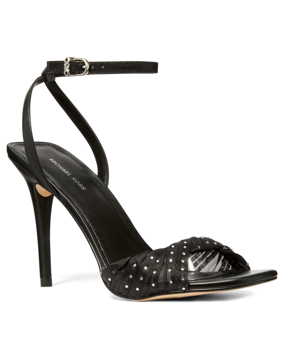 Michael Michael Kors Women's Kiana Ankle Strap Dress Sandals - Black/Clear Hot Fix | Macy's