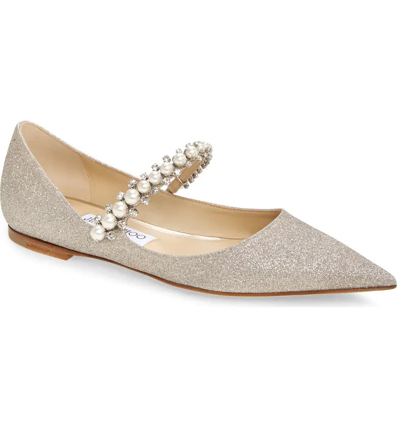 Jimmy Choo Baily Embellished Pointed Toe Flat | Nordstrom | Nordstrom