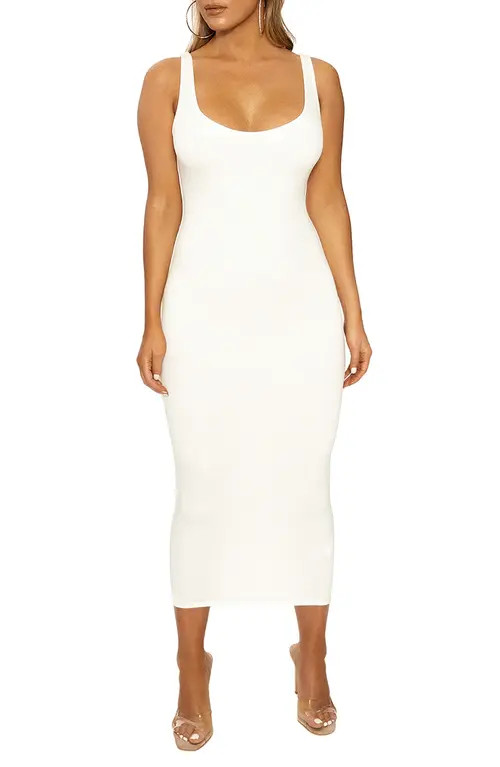 Naked Wardrobe The NW Hourglass Midi Dress in Off White at Nordstrom, Size Large | Nordstrom