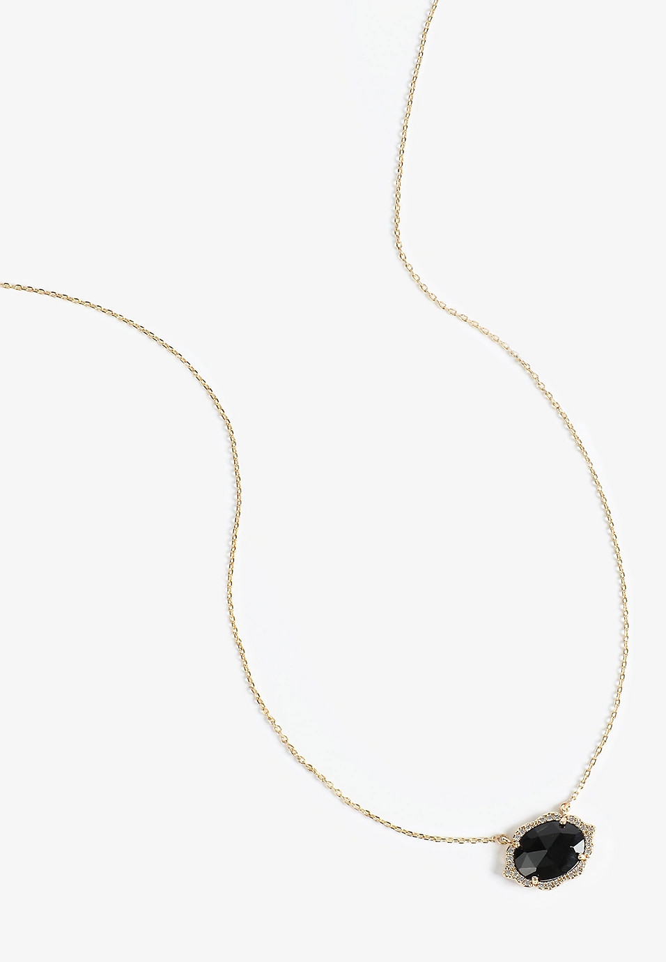 Faux Black Onyx Pendant Necklace | Maurices