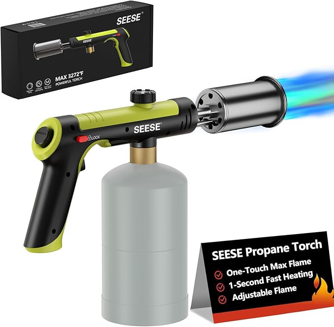 Powerful Propane Torch Gun,Kitchen Cooking Torch With One-Touch Max Fire, Charcoal Lighter with a... | Amazon (US)