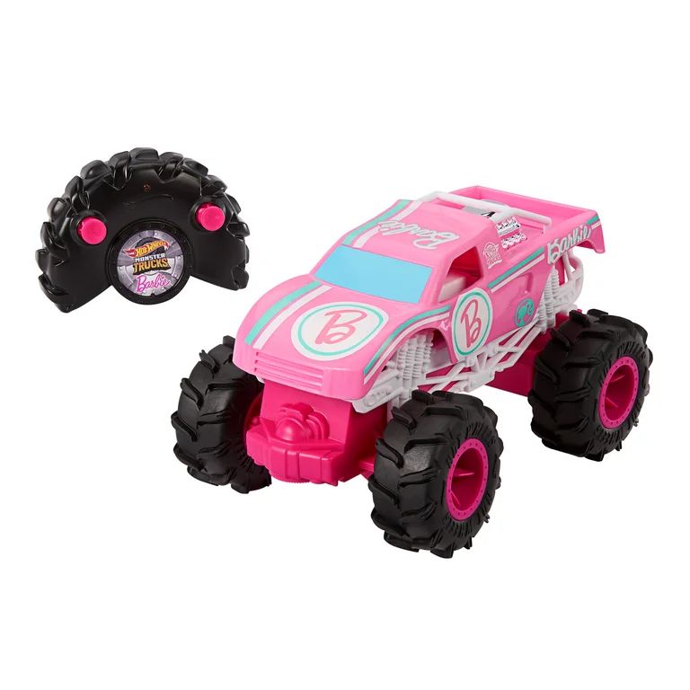 Hot Wheels Barbie Monster Truck RC, Battery-Powered Remote-Control Toy Truck in 1:24 Scale | Walmart (US)