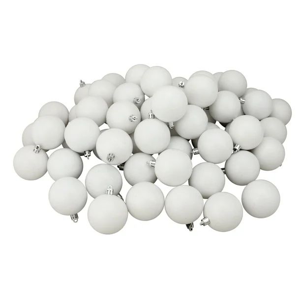 60ct Winter White Shatterproof Matte Christmas Ball Ornaments 2.5" (60mm) | Walmart (US)