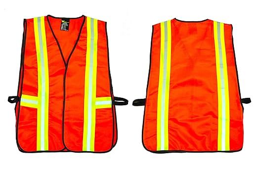 G & F 41113 Industrial Safety Vest with Reflective Stripes, Neon Orange | Amazon (US)