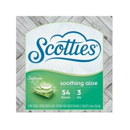 Scotties Soothing Aloe 3-Ply Facial Tissues for Sensitive Skin, 1 Pull-out Style Box, 54 Tissues per | Walmart (US)