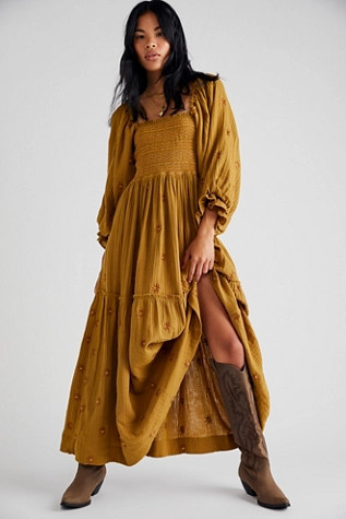 Dahlia Embroidered Maxi Dress | Free People (Global - UK&FR Excluded)