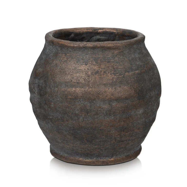 6\u201dCeramic Vase Rustic Vintage Textured Brown Vases 4.72\u201dWide Mouth Pampas Jar Vase Pott... | Walmart (US)