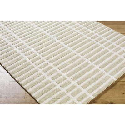 Hauteloom Bendek Wool Living Room, Bedroom Area Rug - Contemporary - Beige, Ivory - 2' x 3' | Target