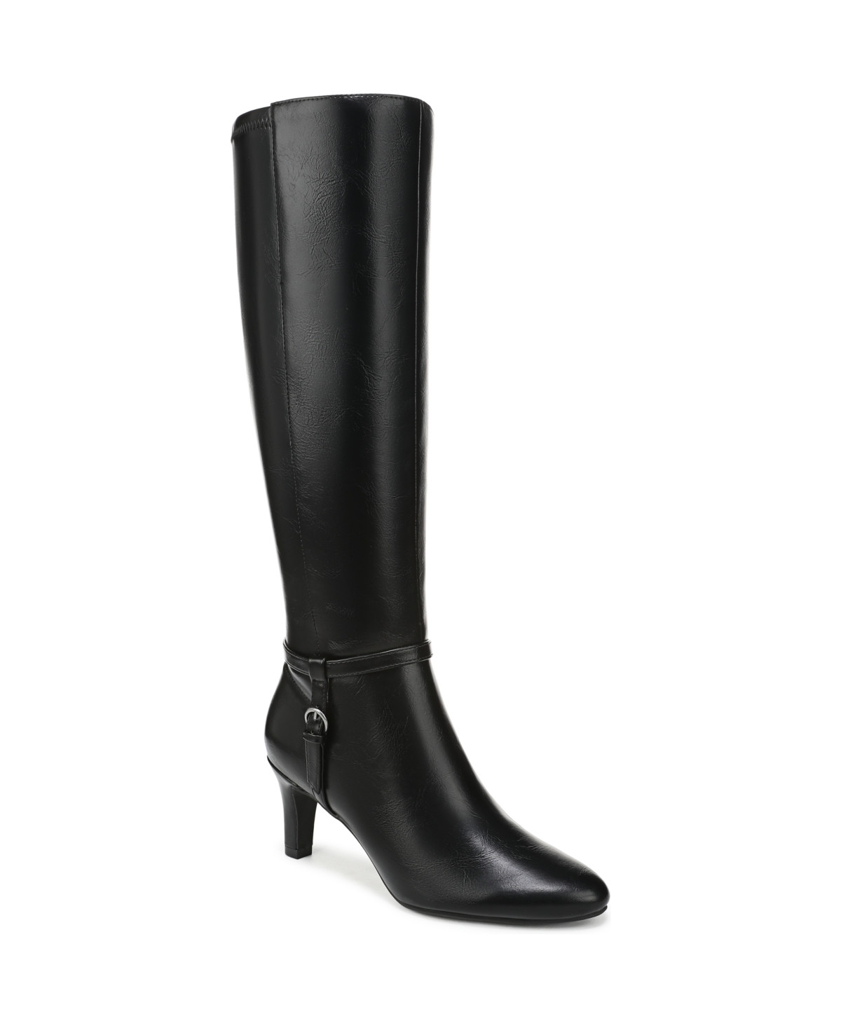 LifeStride Women's Galant Zip Tall Dress Boots - Black Faux Leather | Macy's