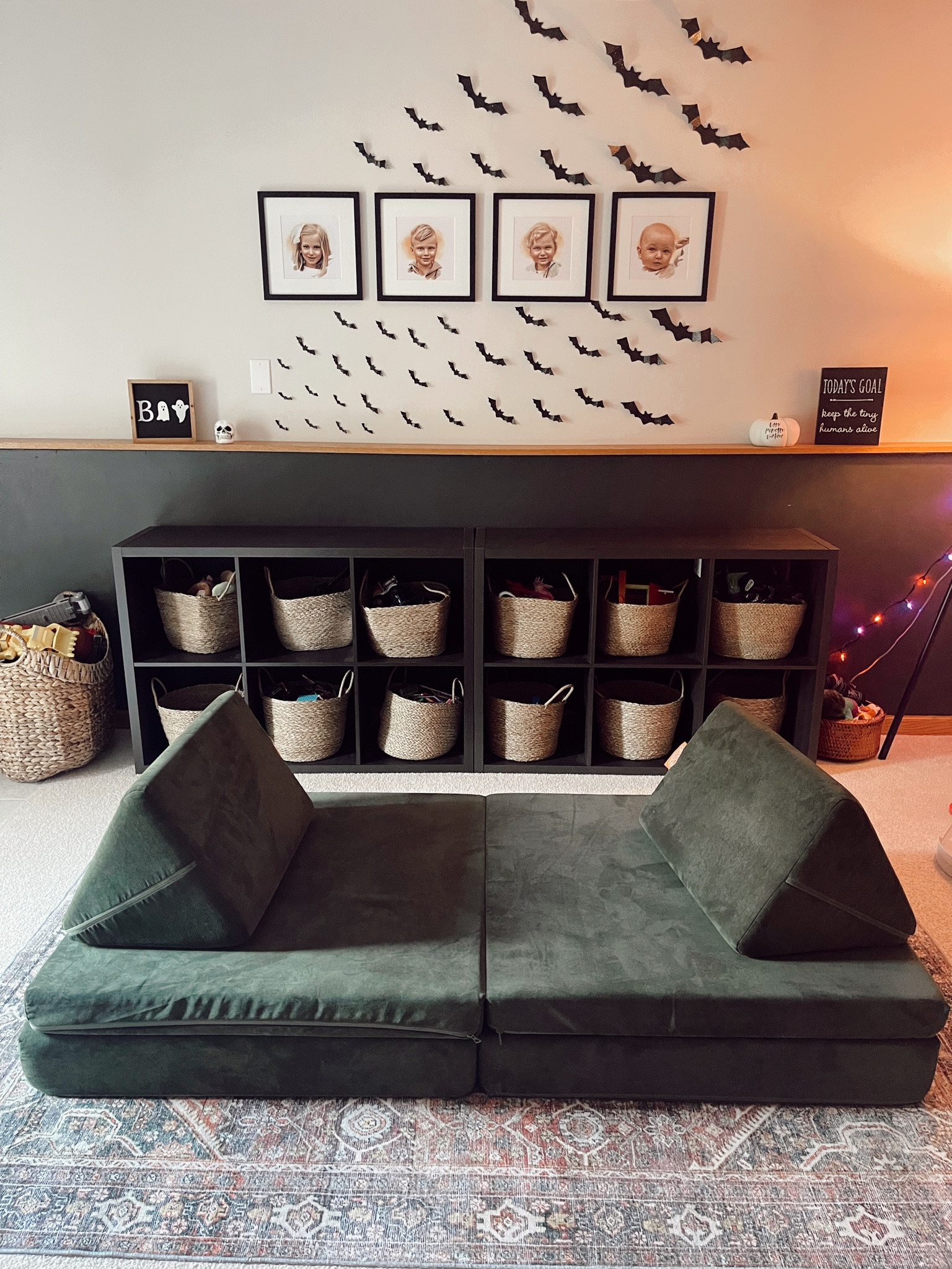 Plays playroom decorated for fall

Nugget is in the color Willow

#LTKkids #LTKhome