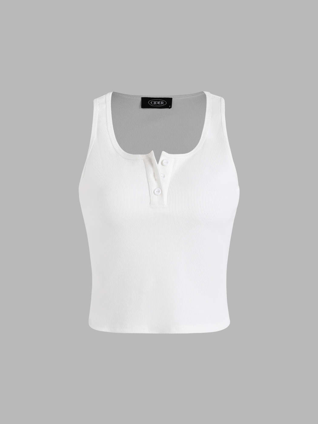 Solid Rib Button Up Tank Top | Cider