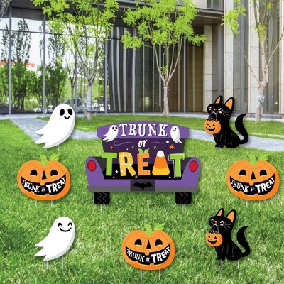 Big Dot of Happiness Trunk or Treat - Yard Sign and Outdoor Lawn Decorations - Halloween Car Parade Party Yard Signs - Set of 8 | Target