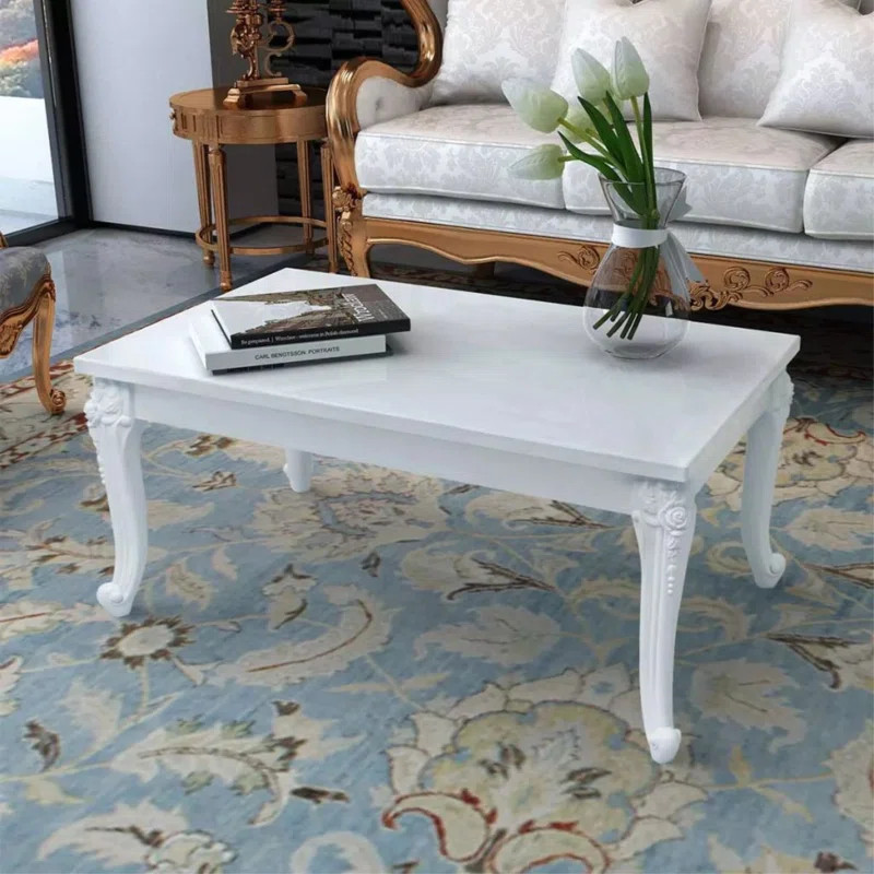 Coffee Table Accent Table Living Room High Gloss White | Wayfair North America