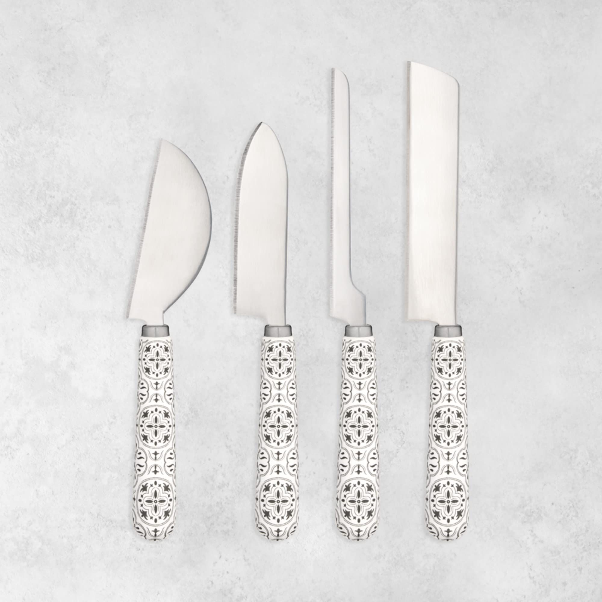 Twine 4 Piece Cheese Knives Set with Ceramic Tile Pattern Handles, For Hard and Soft Cheese, Bread a | Amazon (US)