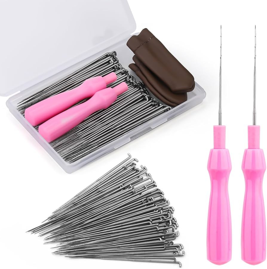 QMNNMA Needle Felting Needles, 100Pcs Wool Felting Needles, Needle Felting Tools Set with 2 Singl... | Amazon (US)
