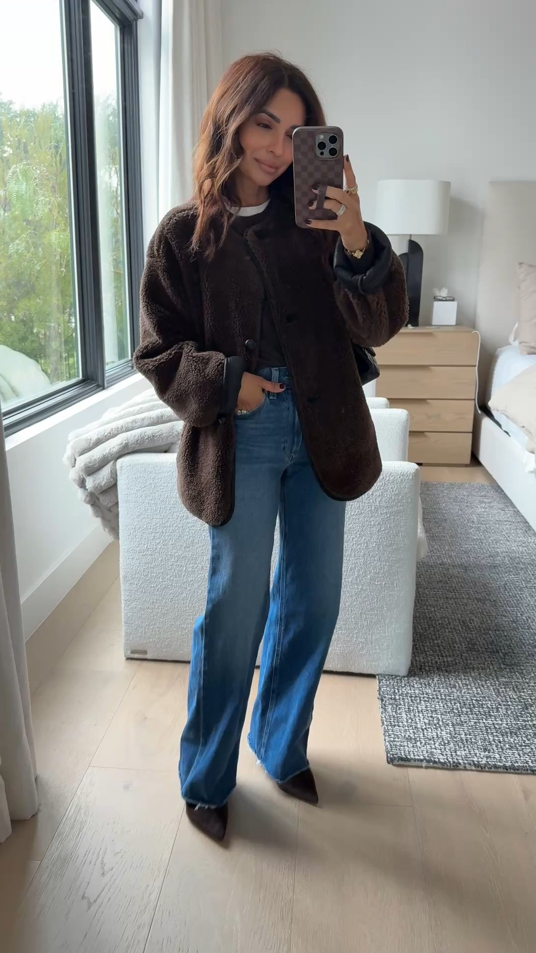 This target Sherling jacket is such a win! Wearing my true size XS, size small in tee and sweater, 24 in denim 
Boots run TTS
All on cyber sale!

#LTKPetite #LTKCyberWeek #LTKHoliday