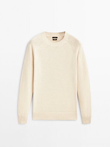 Pullover aus reiner Baumwolle mit Rundausschnitt | Massimo Dutti DE
