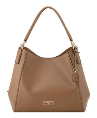 Nine West Deacon Triple Compartment Large Shoulder Handbag - Toffee | Macy's