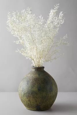 Aged Ceramic Vase, Green | Anthropologie (US)