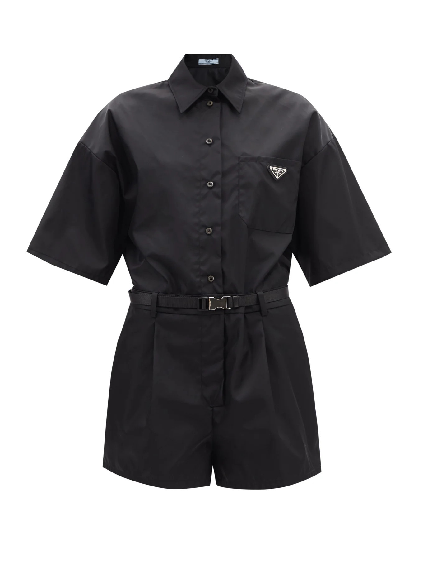 Triangle logo-plaque Re-Nylon playsuit | Matches (UK)