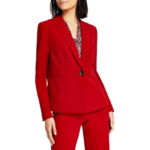 Kasper Women's Petite One-Button Blazer, Fire Red | Amazon (US)