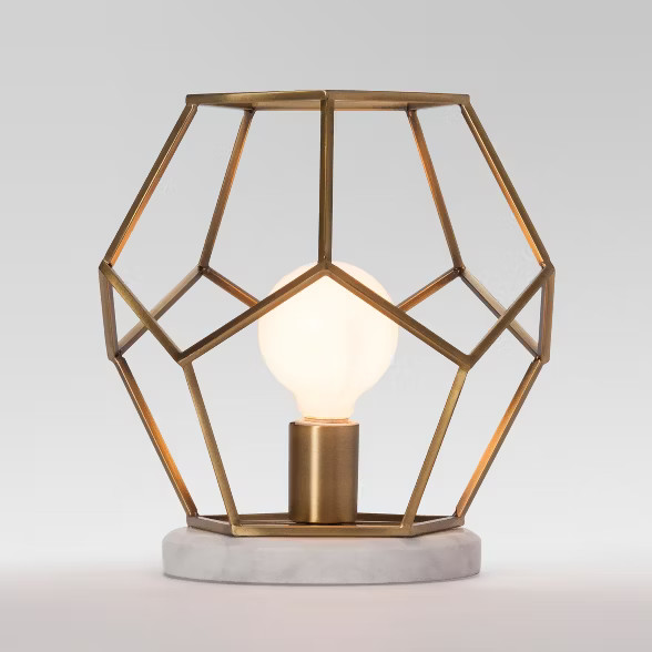 Geometric with Marble Accent Lamp Brass - Project 62 | Target