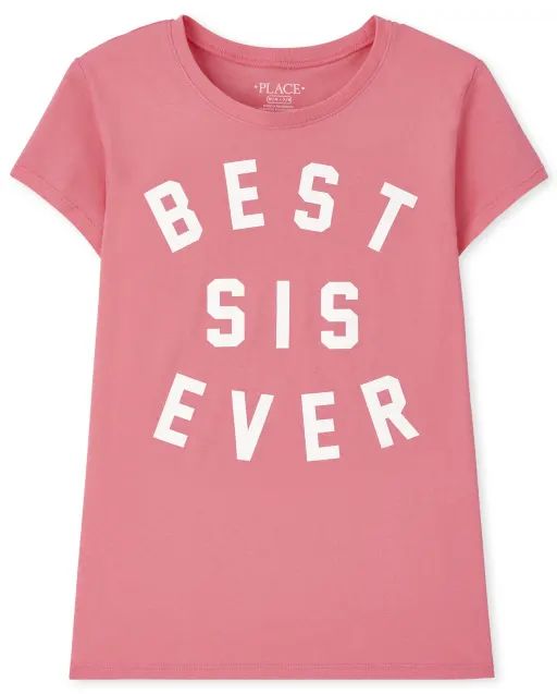 Girls Matching Family Short Sleeve Best Sis Ever Graphic Tee | The Children's Place  - GUMBALL | The Children's Place