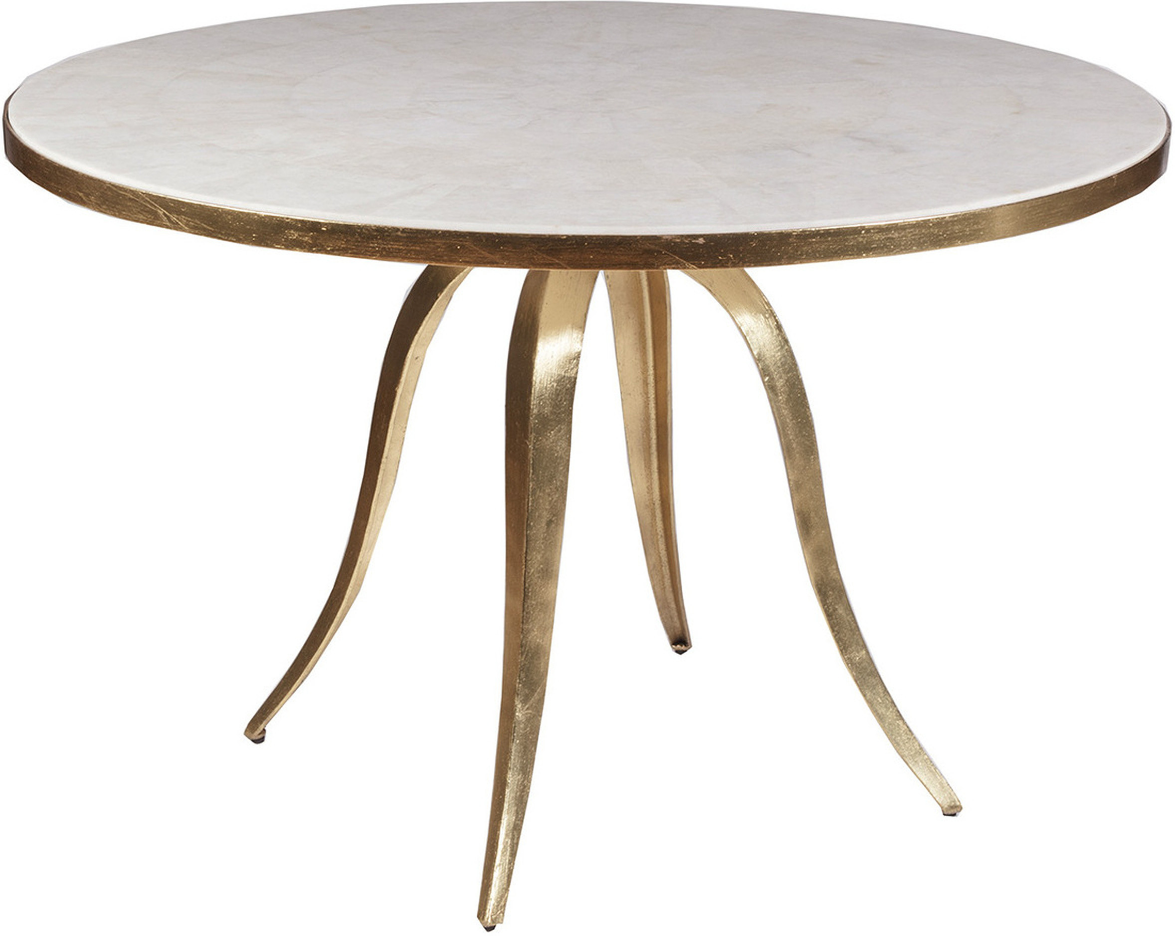 Signature Designs Crystal Stone Round Dining Table In Gold | 1stopbedrooms
