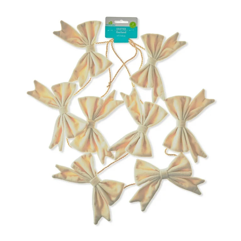 Easter White Fabric Bow Garland, 6 ft, by Way To Celebrate | Walmart (US)