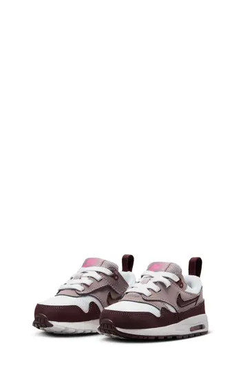 Nike Kids' Air Max 1 EasyOn Sneaker in White/Burgundy/Violet Ore at Nordstrom Rack, Size 13.5 M | Nordstrom Rack
