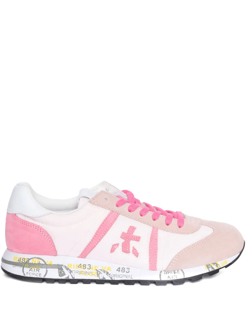 Premiata leather-panelled sneakers - Pink | Farfetch Global