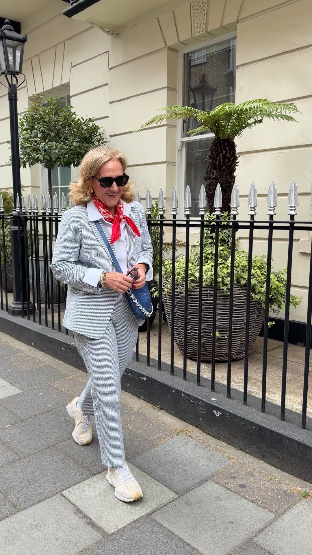 Talbots seersucker suit blazer 10 petite 
Pants size 6 
Blouse travels perfectly size small 
Comfy but cute enough sneakers that I walked 20k steps in 

London outfit chic style

#LTKOver40 #LTKSaleAlert #LTKTravel