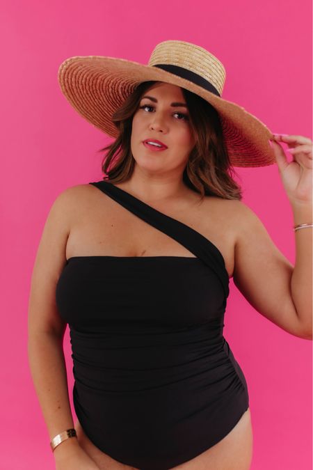 curvy asymmetrical strap one piece swimsuit! i’m wearing the xl (black coming soon!) 

#LTKfindsunder100 #LTKswim #LTKmidsize