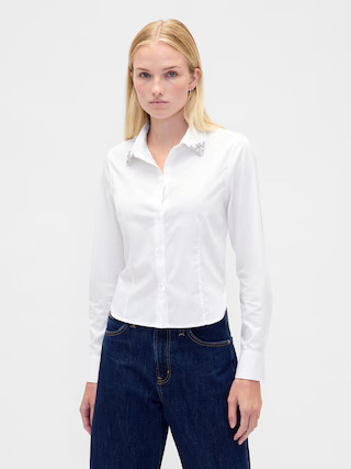 Organic Cotton Fitted Crop Shirt | Gap (US)