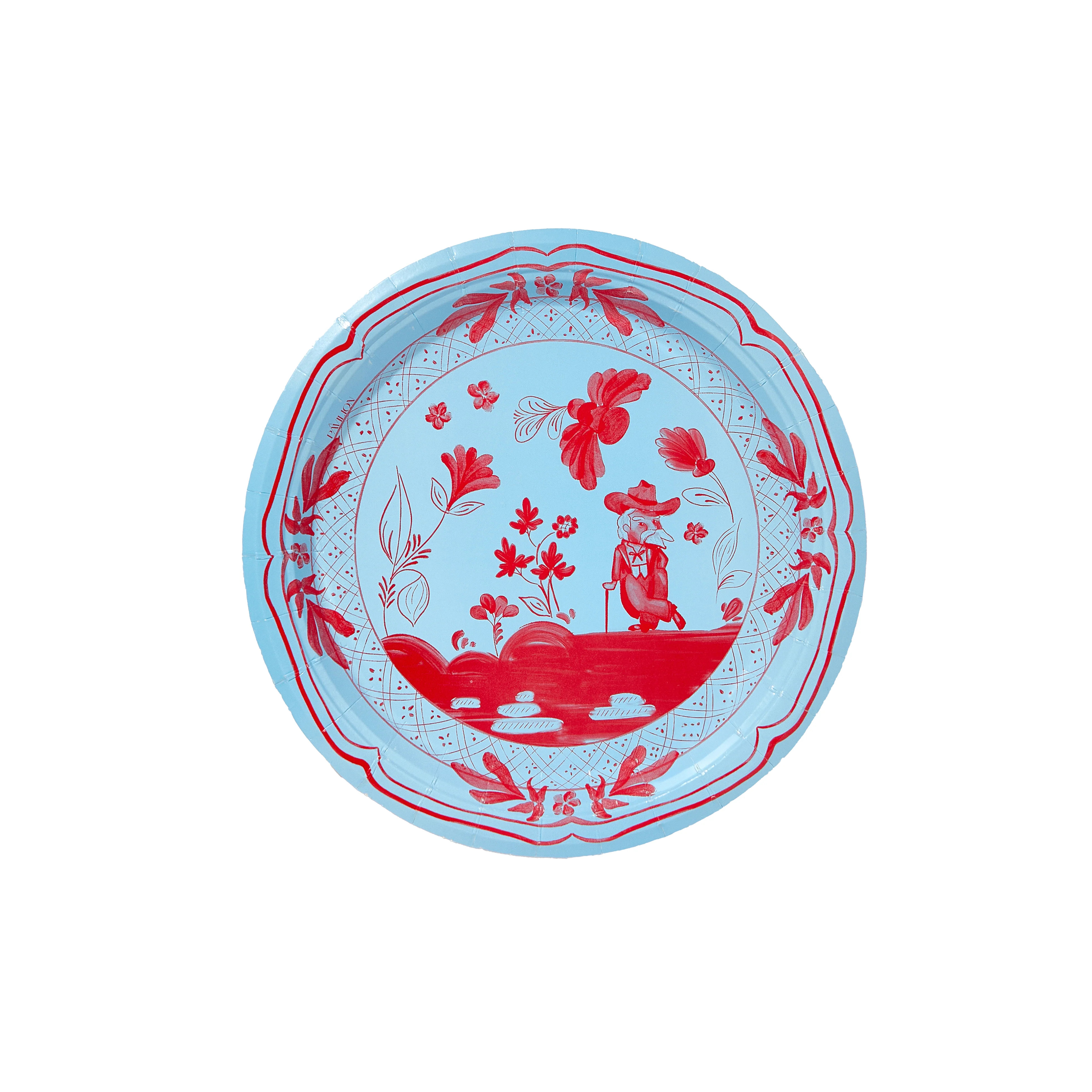 AE's Oxford Wild Man Blue and Red Dessert Collegiate Paper Plates - 50 Pack Rebel Blue | Pavilion Paper