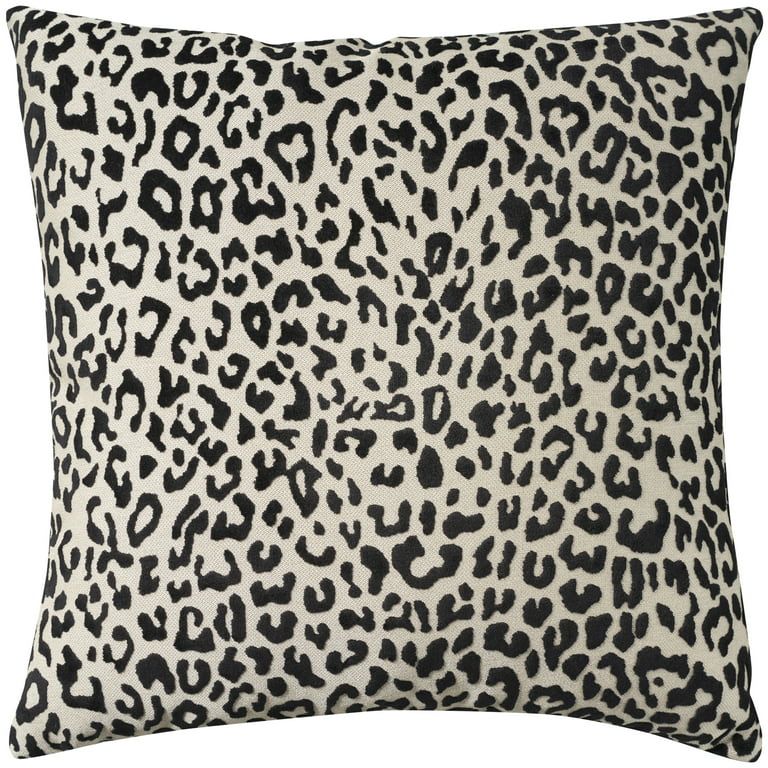 Nourison Sofia Jaquard Leopard Velv Black 18" x 18" Throw Pillow | Walmart (US)