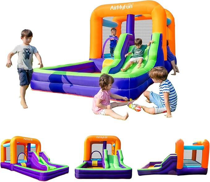 AirMyFun Bounce House for Kids, Inflatable Bounce House with Slide, Jumping Bouncy Area with Air ... | Amazon (US)