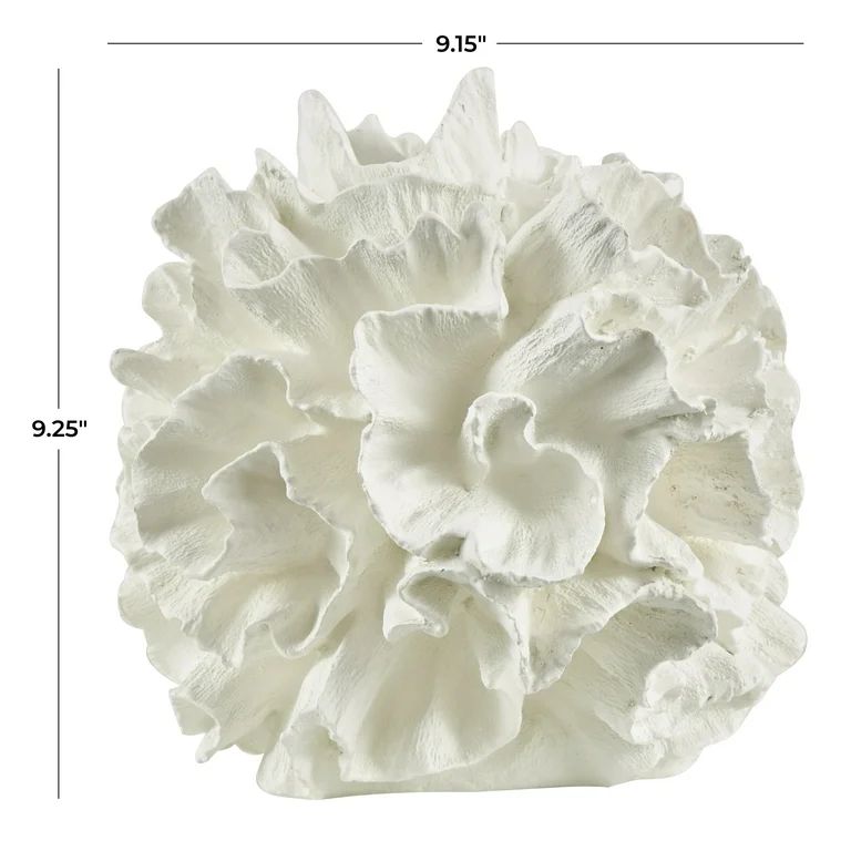 9" x 9" Cream Resin Textured Coral Sculpture, by DecMode | Walmart (US)