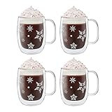 ZWILLING Sorrento Plus 4-pc 12oz. Double Wall Glass Coffee Mug Set | Amazon (US)