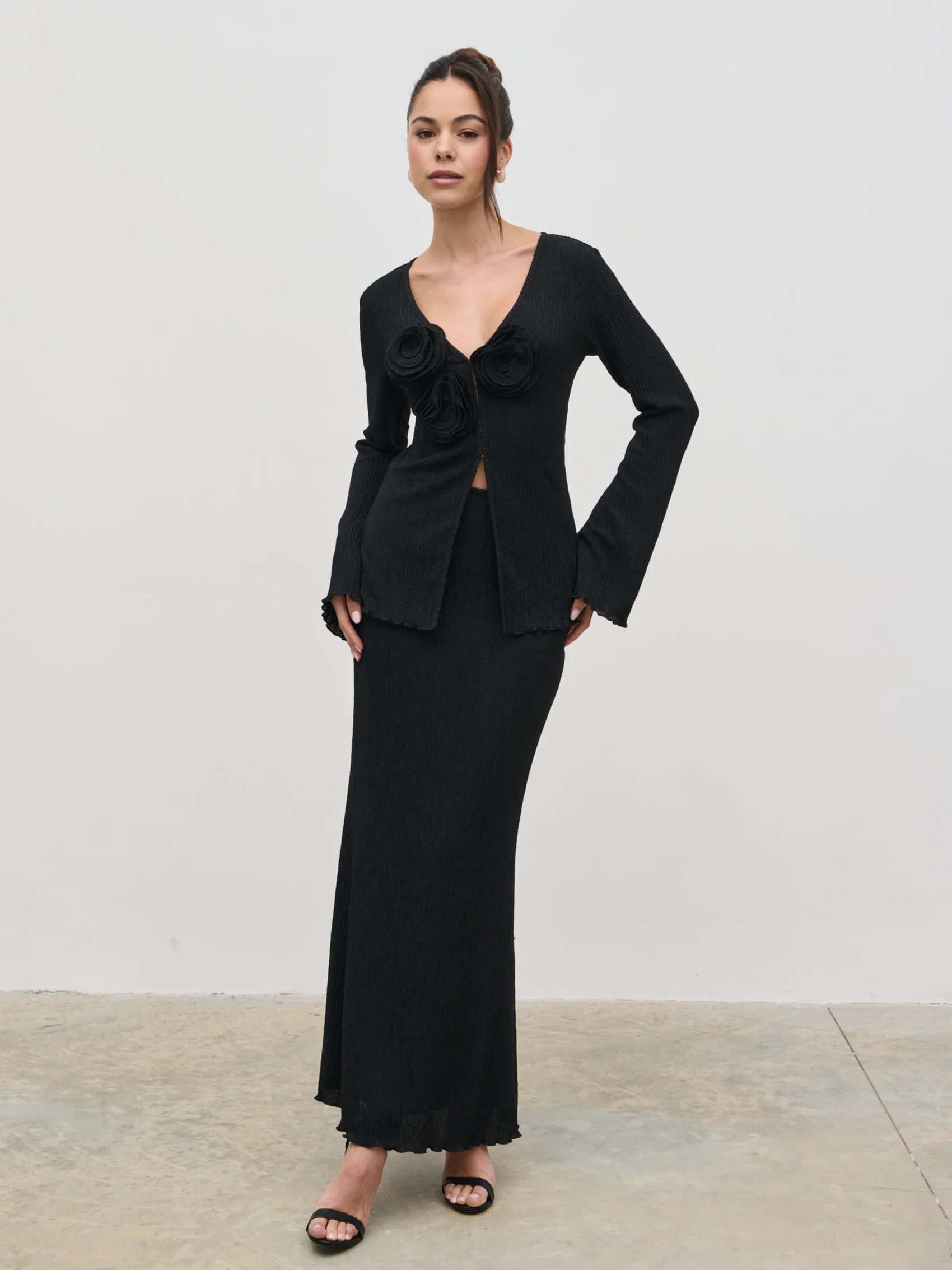 Evalina Crinkle Corsage Detail Top | Pretty Lavish (UK)