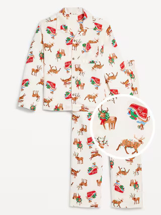 Gender-Neutral Printed Button-Front Pajama Set for Kids | Old Navy (US)