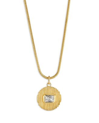 Le Signe Cubic Zirconia Ridged Disc Pendant Necklace in 14K Gold Plated, 16"-18" | Bloomingdale's (US)
