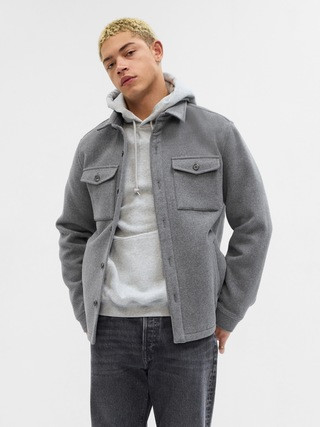 Wool Button-Front Shirt Jacket | Gap (US)