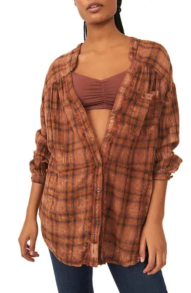 Free People One of the Boys Plaid Tunic Shirt | Nordstrom