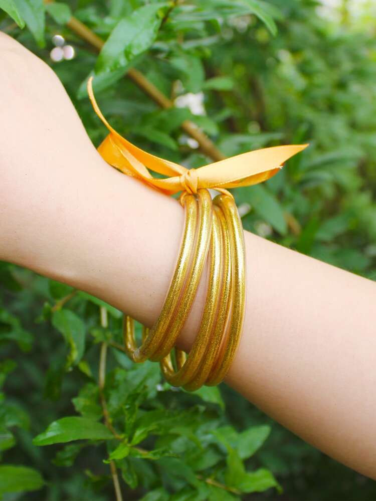 5pcs Minimalist Solid Bangle | SHEIN