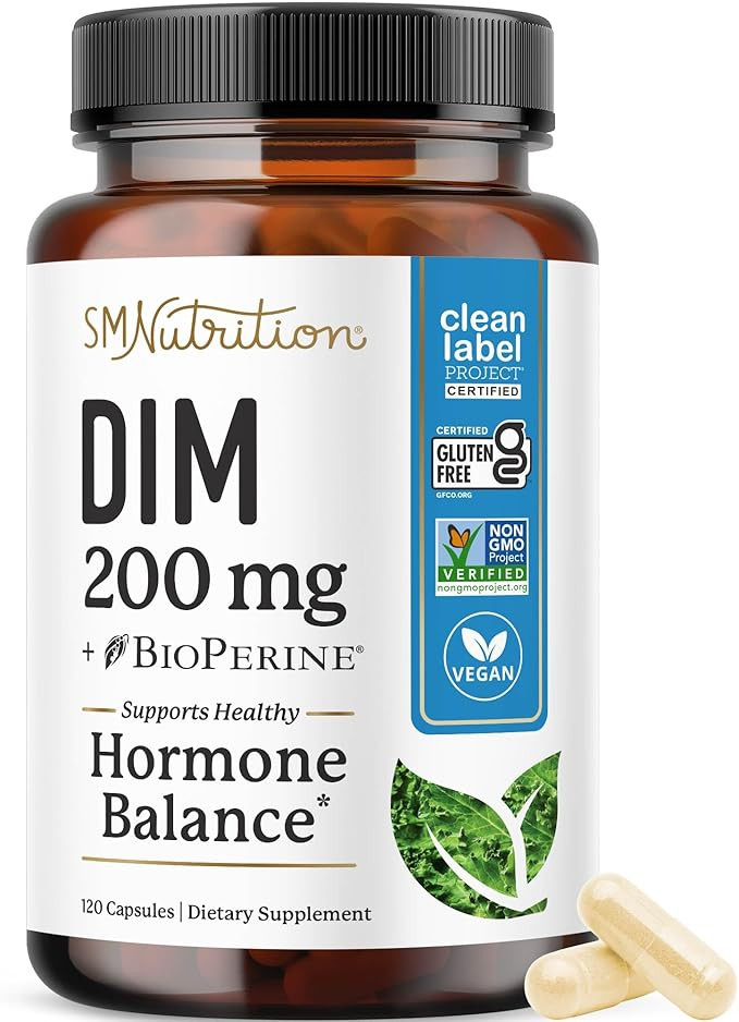 DIM Supplement 200 mg (120 Ct) | Estrogen Balance for Women & Men | Hormone Balance, Hormonal Acn... | Amazon (US)