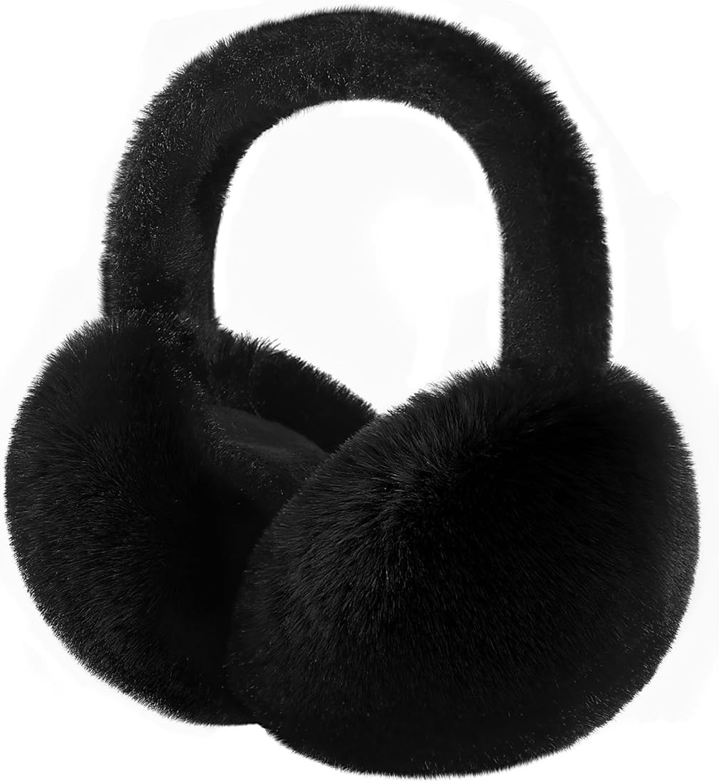 Tavaleu Ear muffs for Women Winter, Faux Fur Earmuffs, Cute Foldable Fluffy Ear Warmers, Soft War... | Amazon (US)