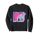 Classic MTV Pink And Blue Neon Logo Crewneck Sweatshirts | Amazon (US)