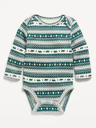 Unisex Long-Sleeve Printed Bodysuit for Baby | Old Navy (US)